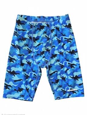 Boys' Blue Camo Swim Trunks - Quick-Dry Jammer